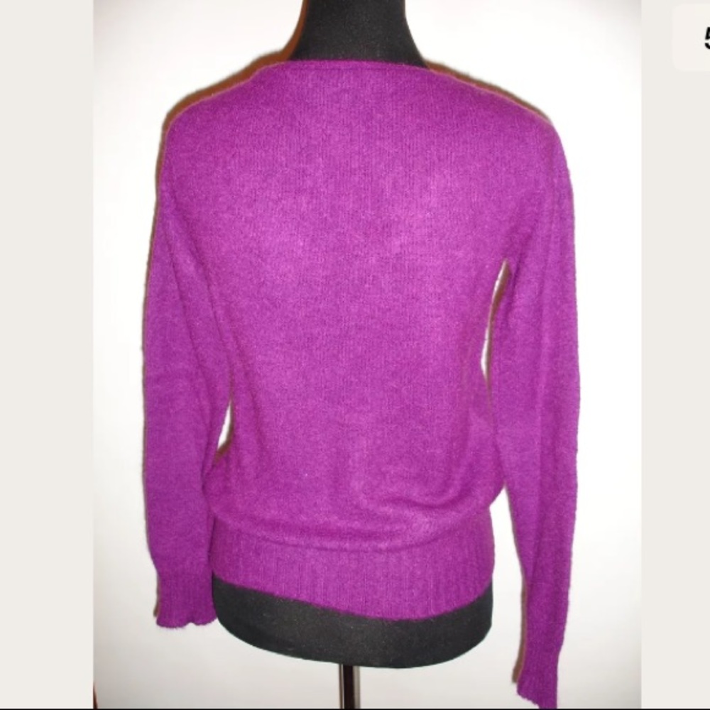 UNITED COLORS OF BENETTON Argyle V-Neck Purple Sweater S - Picture 5 of 8
